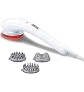 Beurer Deep Tissue Massager | Handheld Massager | Neck and Back Massager with Heat | 3 Interchang...