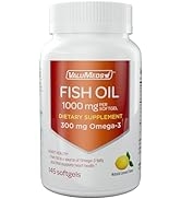 ValuMeds Fish Oil 1000 mg Omega-3 300 mg Supplement 145 Softgels | Natural Lemon Flavor | Heart, ...