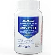 ValuMeds Fast Acting Dairy Relief Lactose Enzymes, 120 Softgels, Help Prevent Gas, Bloating, Diar...