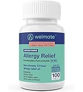 WELMATE Allergy Relief | Fexofenadine HCl 60 mg Non-Drowsy Antihistamine | 100 Count Tablets | 12...