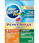 Alka-Seltzer Plus Maximum Strength Cough, Mucus & Congestion, Day + Night Powermax Liquid Gels, 1...